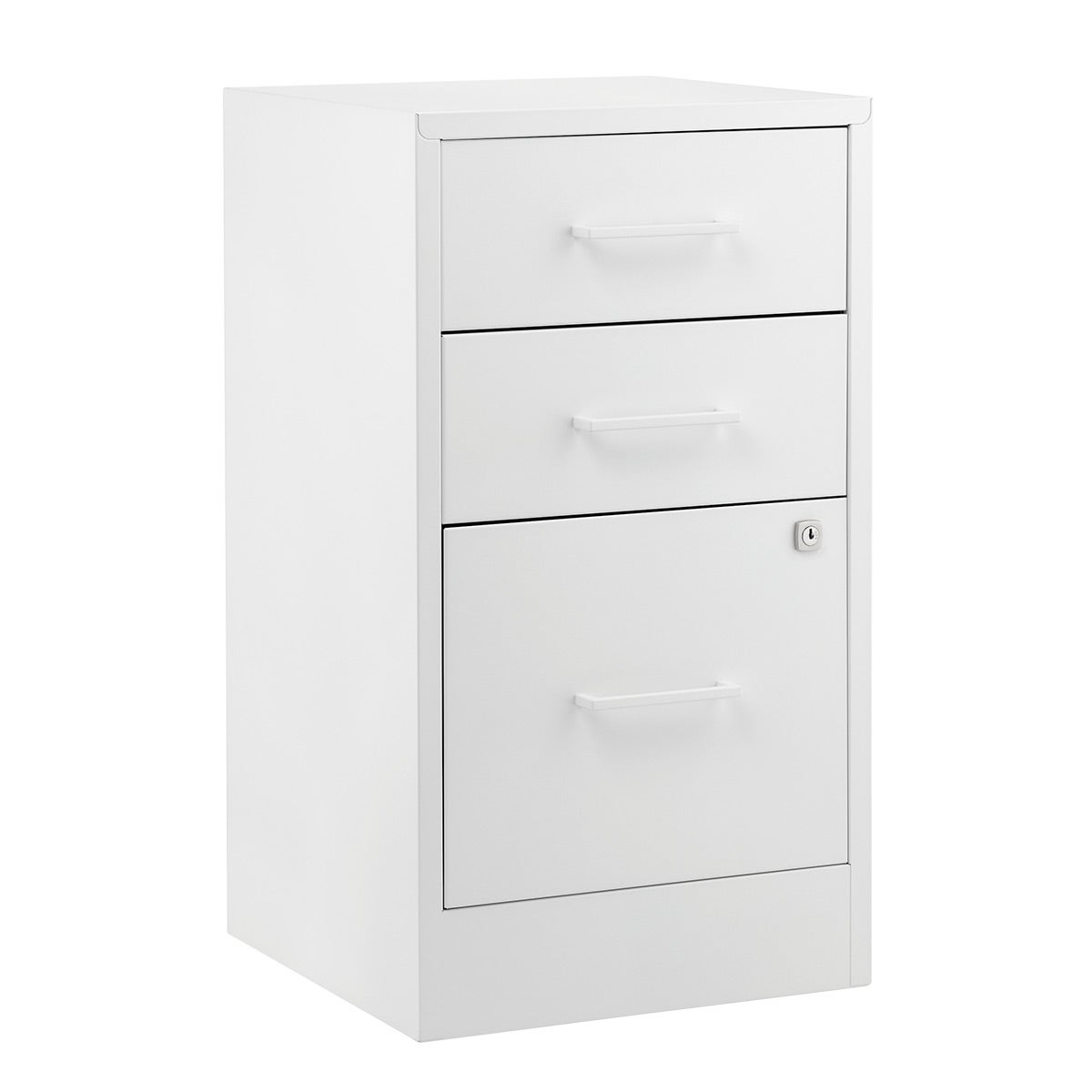 2 Drawer White Locking Filing Cabinet