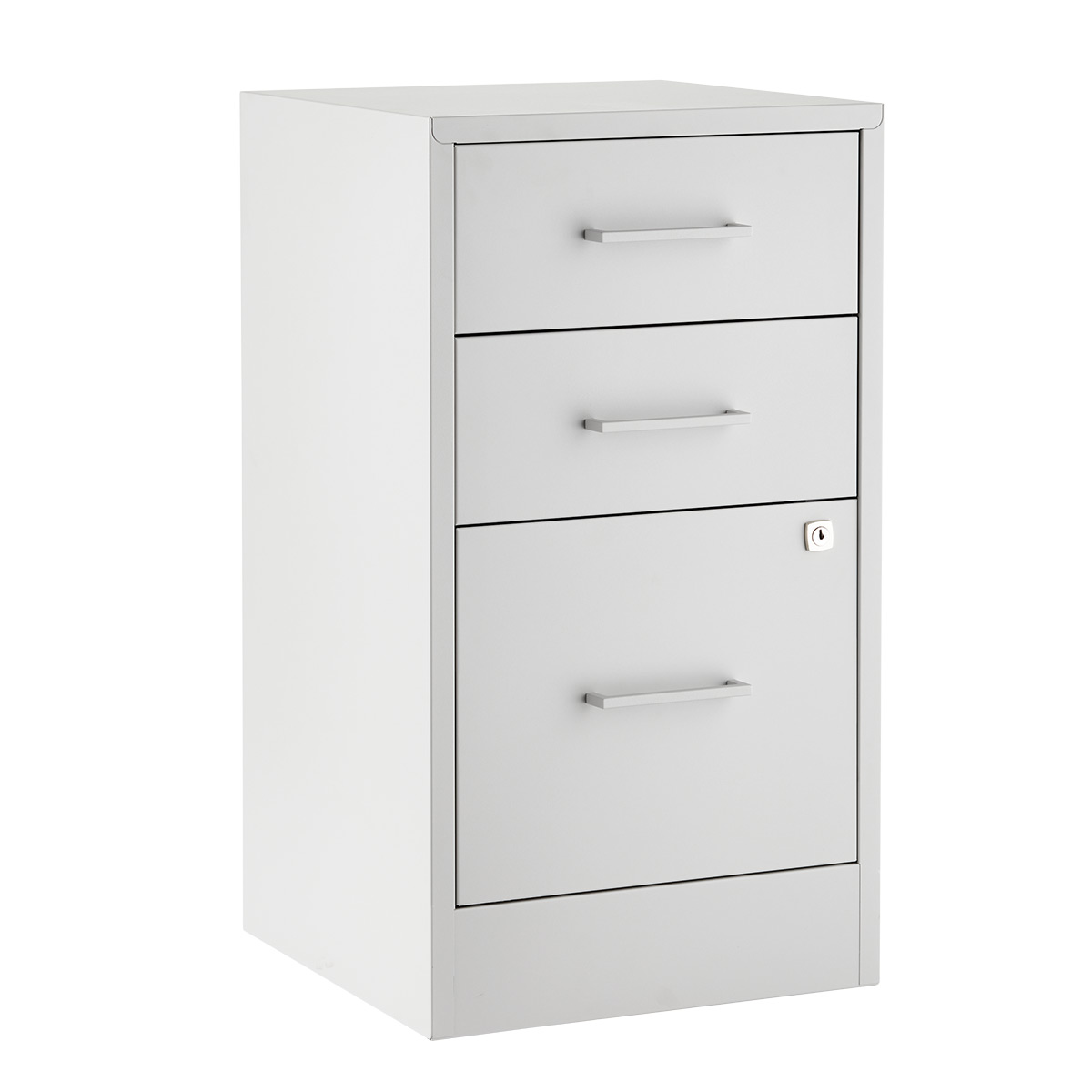 The Container Store 3-Drawer Locking Filing Cabinet Light Grey, 16-1/4 x 15-3/4 x 29 H