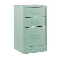 The Container Store 3-Drawer Locking Filing Cabinet Sage Green