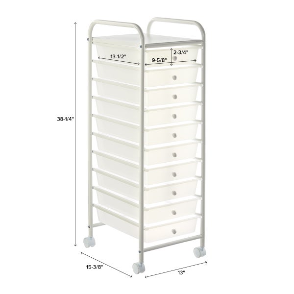 10-Drawer Rolling Cart