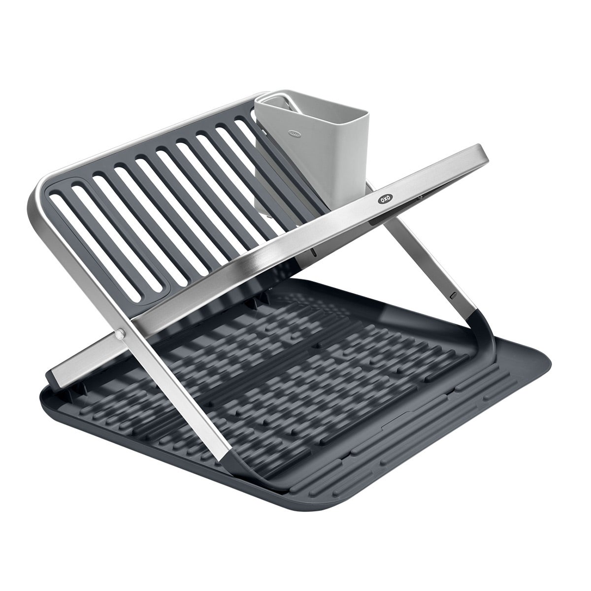 OXO Aluminum Fold Flat Dish Rack The Container Store