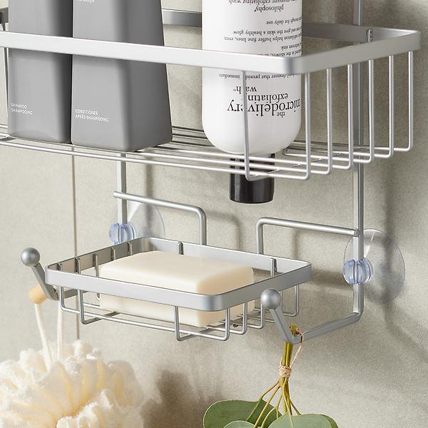 Home Basics Silver Steel 1-Shelf Hanging Shower Caddy 7.88-in x
