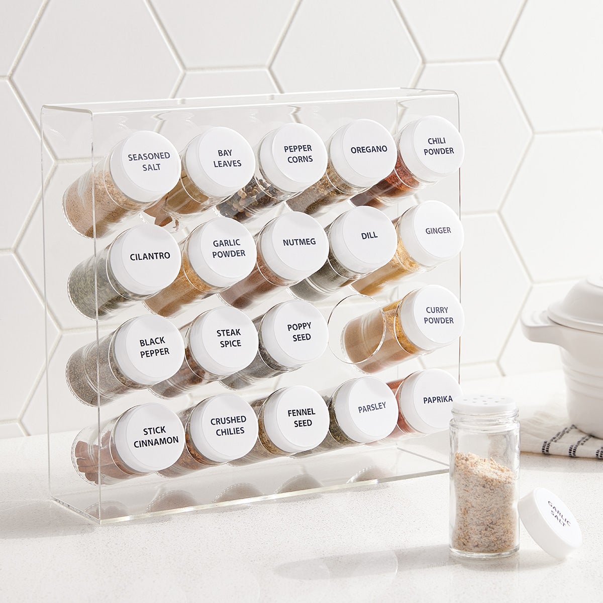 Vertical Spice Rack Organizer | 20 Jars Included