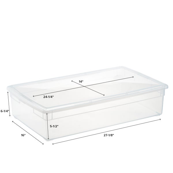 12.5 x 7 x 6 Clear Plastic Storage Bins with Lids