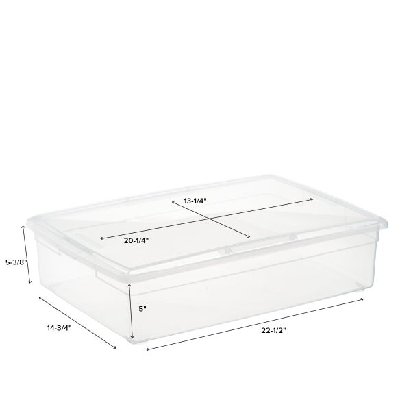 Clear Classic Storage Container with Lid, 20L, Sold by at Home