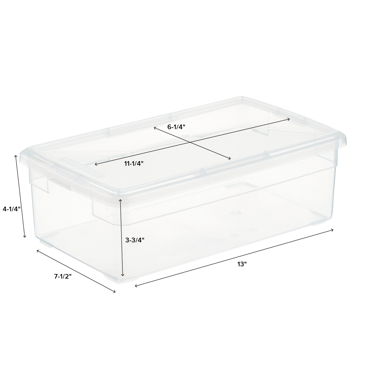 32 Litre Versatile Large Crystal Plastic Bed Storage Clear Box & Lid Durable 