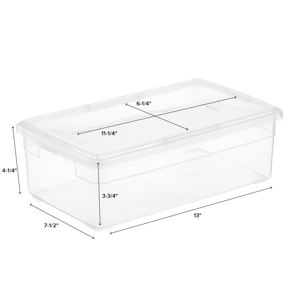 Small Our Tidy Box Aqua, 7-1/2 x 13-1/4 x 4-3/4 H | The Container Store