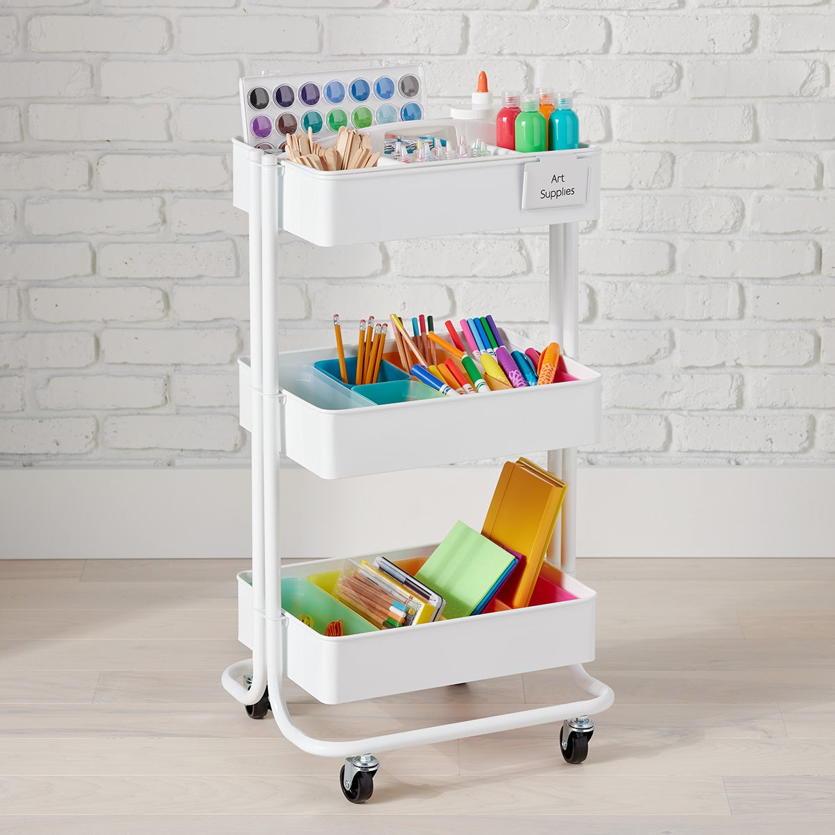 Art Supplies Themed Rolling Cart