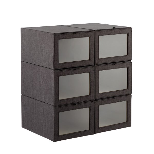 Black Cambridge Drop-Front Shoe Box
