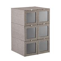 Case of 6 Cambridge Drop-Front Tall Shoe Box Grey