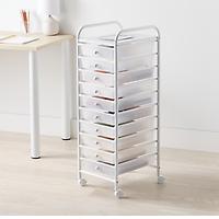 10-Drawer Rolling Cart Clear