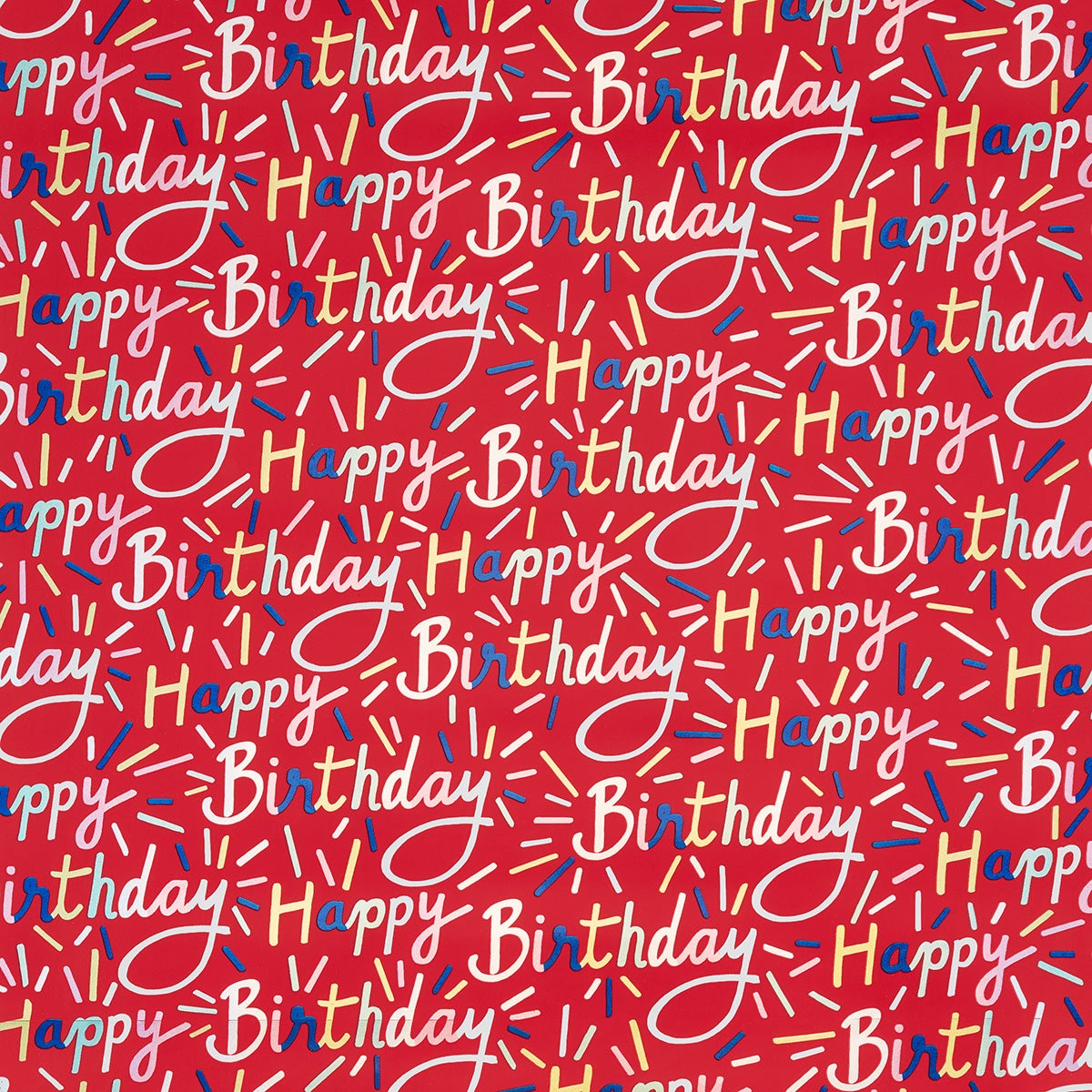 Wrap Happy Birthday Script Multicolor, 10' x 27-1/2 | The Container Store