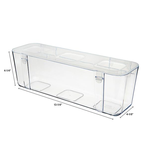 Deflecto White Caddy Organizer with Small Medium and Large Compartments