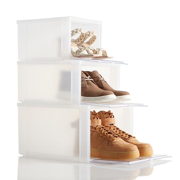 Travelwant 2Pcs Shoe Box Storage Containers,Drop Front Shoe Boxes