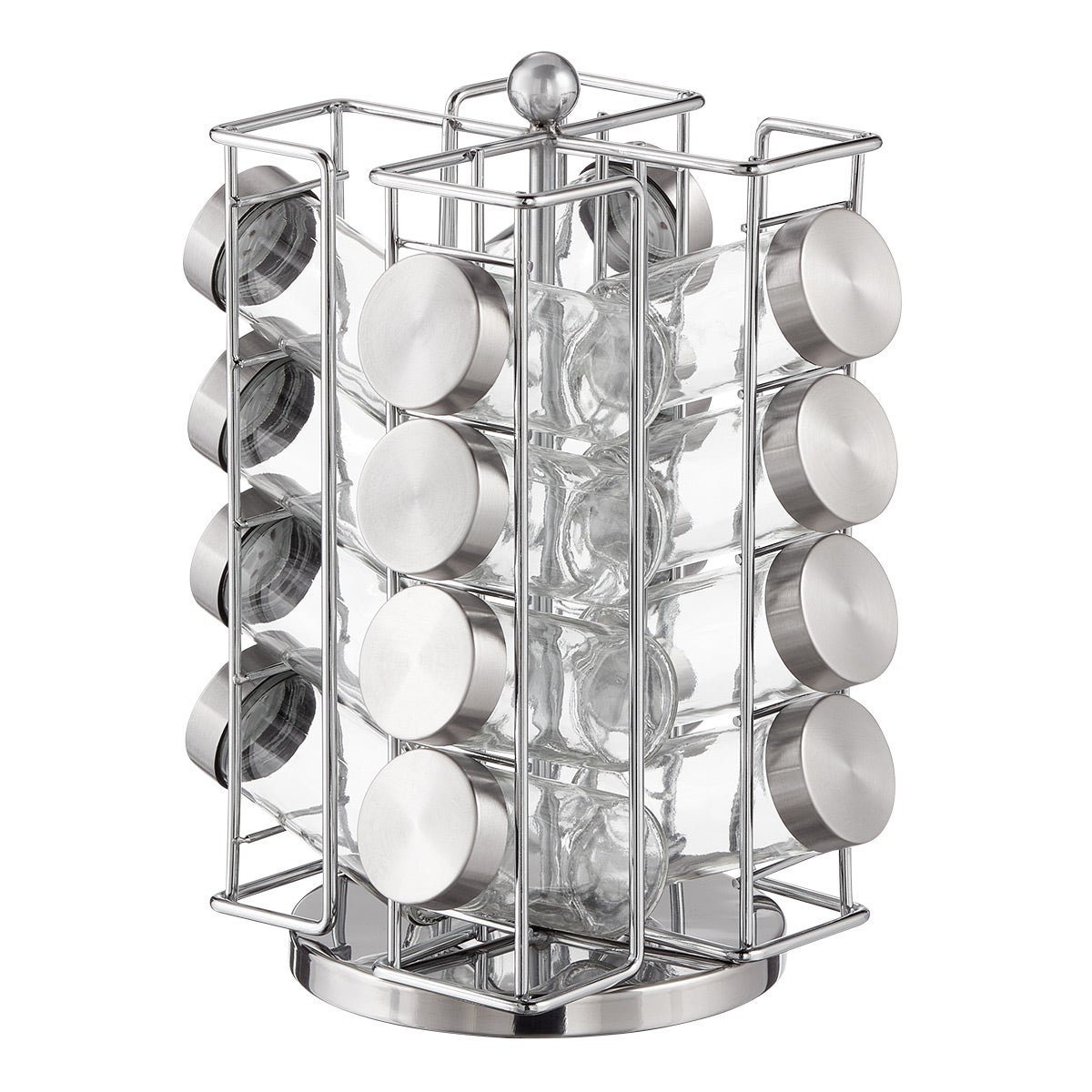 Inclined Spice Rack Organizer | 16 Jars Included