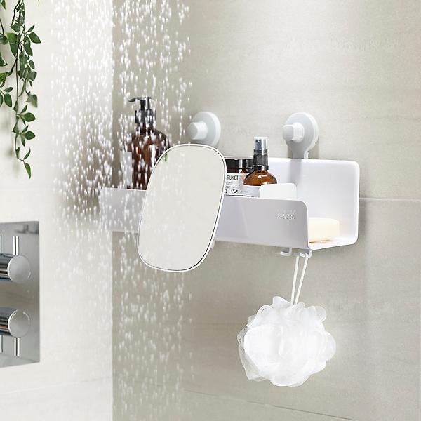 Home Zone Living Shower Caddy - Over The Shower Head Bathroom Organizer (Satin Nickel)