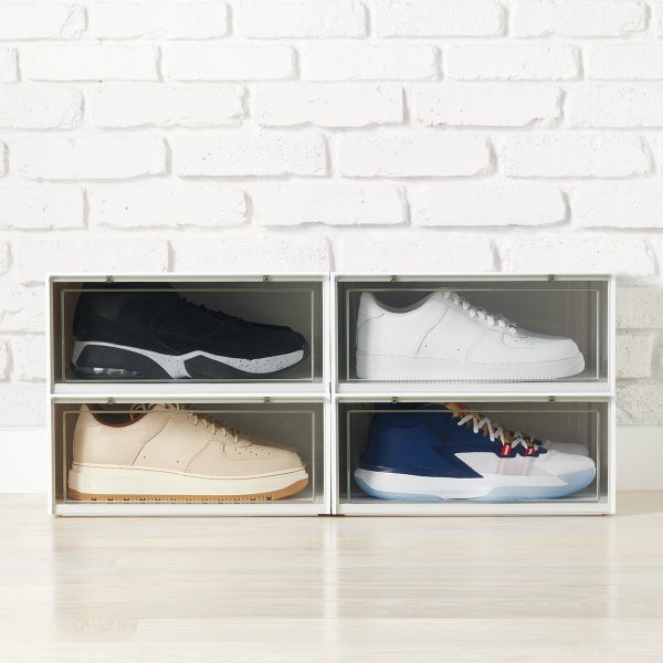 Side Profile Drop-Front Shoe Box Case of 4