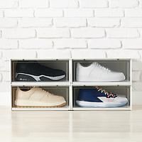 The Container Store Case of 4 Side Profile Drop-Front Shoe Box White