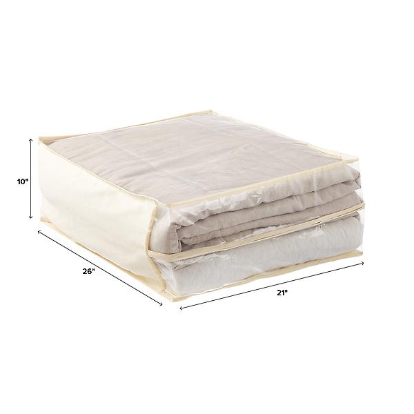 100% COTTON DUVET SPACE SAVING STORAGE BAG WITH ZIP FOR LAUNDRY CLOTHES BAGS