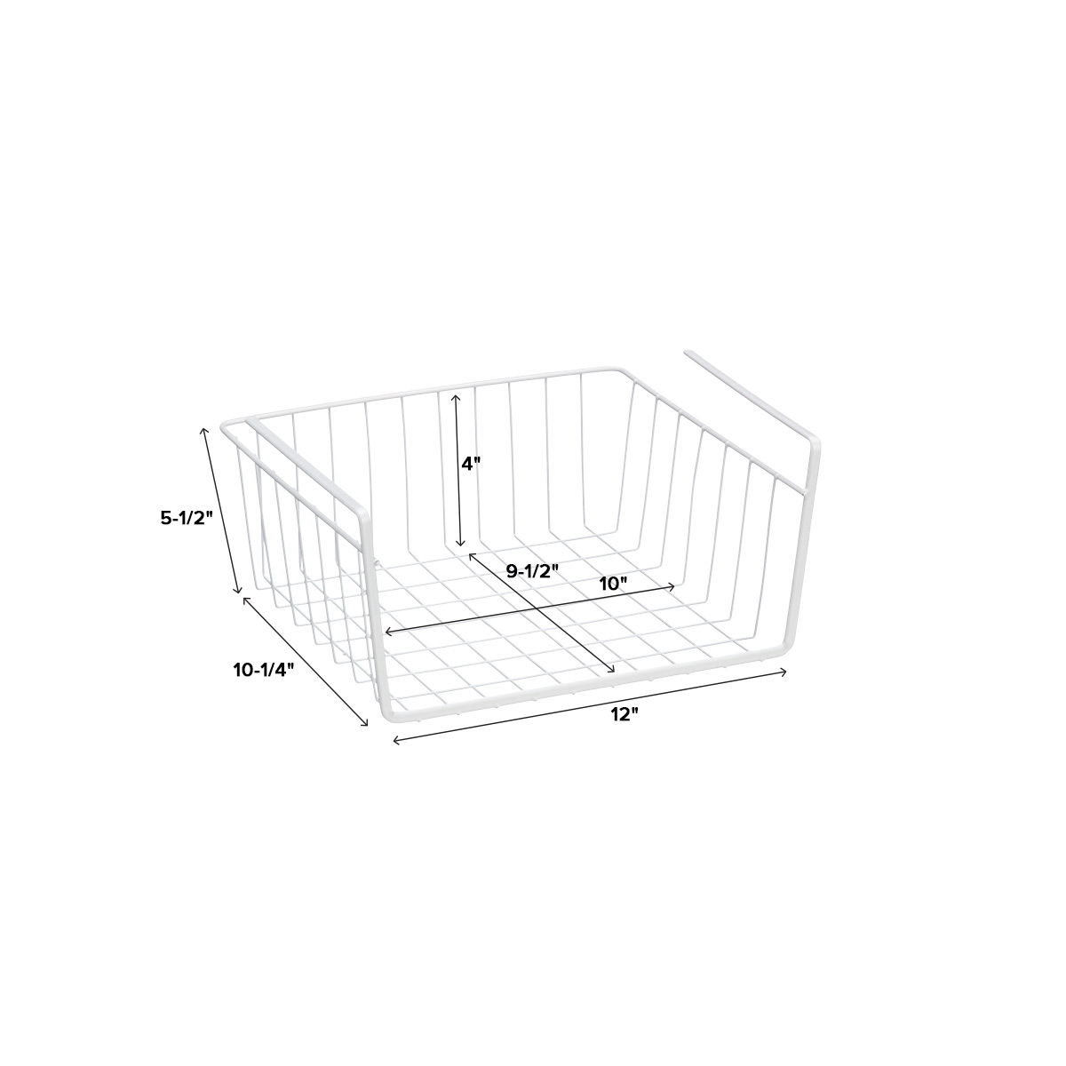 Metaltex USA Inc. Undershelf Basket, White, 12-Inch (36.38.30)