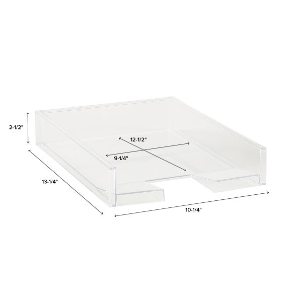Like-it MX-20R Clear Desk Tray – Stackable A4 Organizer, Horizontal Style, Made In Japan (13.2x10.2x2.4 Inches)