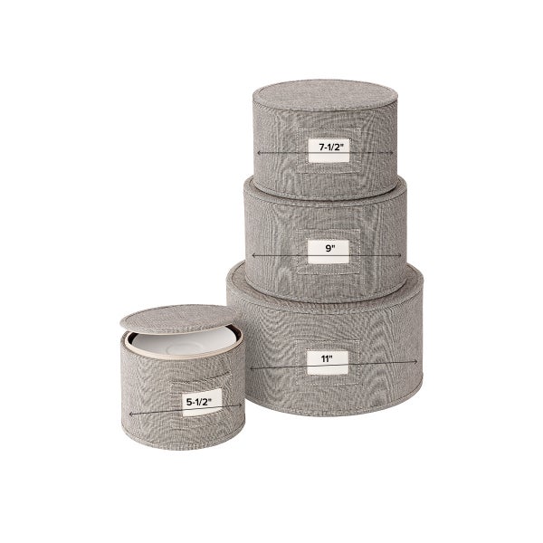 4-Piece Brown Twill Plate & China Storage