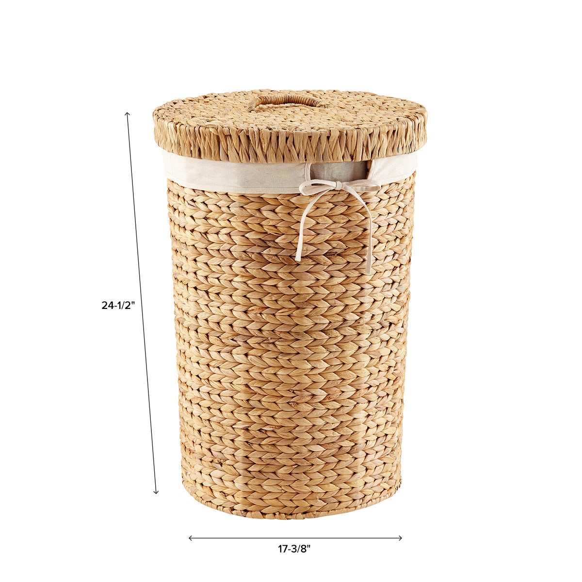 Round Water Hyacinth Hamper The Container Store