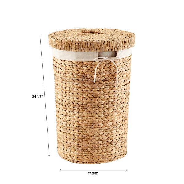 Round Water Hyacinth Hamper