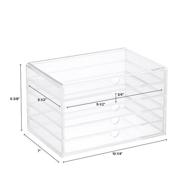 Beautify Acrylic Jewellery Organiser With 6 Storage Drawers Clear