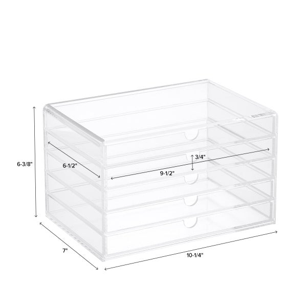 5-Drawer Premium Acrylic Accessory Box