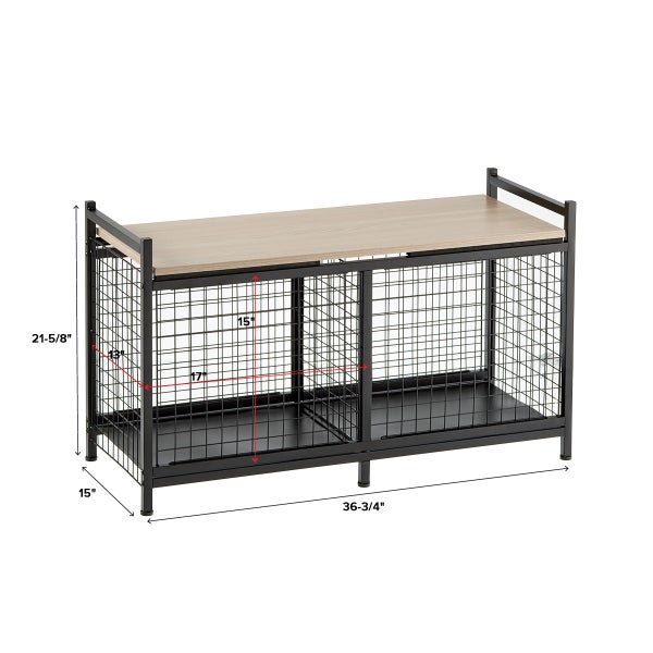 Black Heavy-Duty Storage Bench