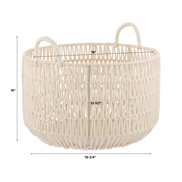 Round Cotton Rope Laundry Basket