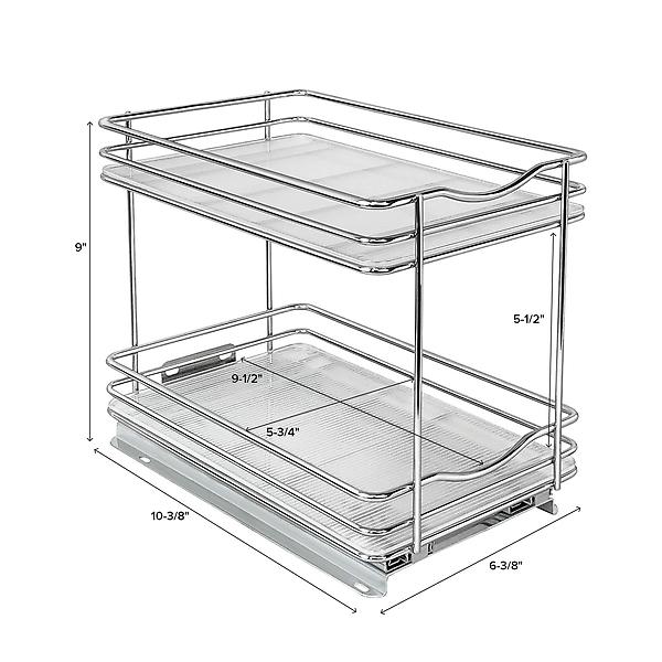 Lynk Professional Slide Out Double Spice Rack Upper Cabinet Organizer - 4 Wide
