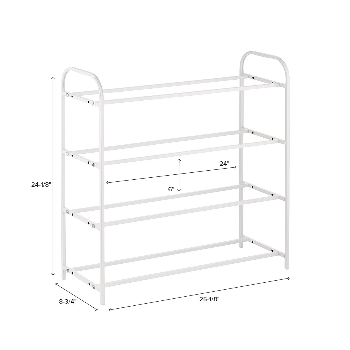 4-Tier Shoe Rack with Adjustable Bars