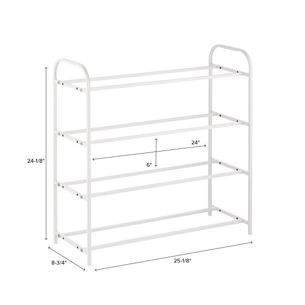 4-Tier Shoe Rack with Adjustable Bars