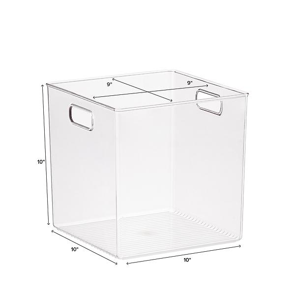 Idesign Linus Plastic Fridge and Freezer Storage Organizer Bin with Handle,  Clea