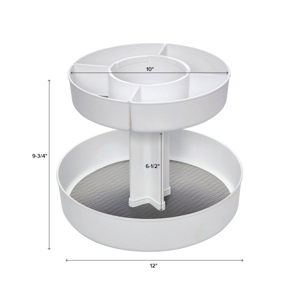 Aazon.co: Copco Non-Skid 2 Tier Turntable, 12-Inch, White/Gray