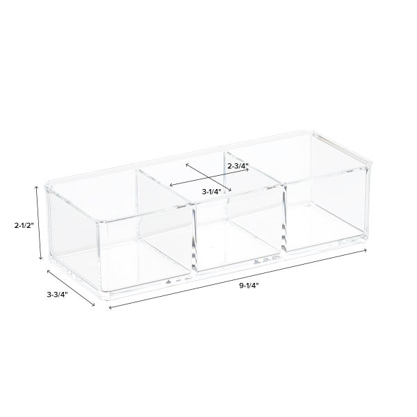 3-Section Acrylic Edge Stacking Bin