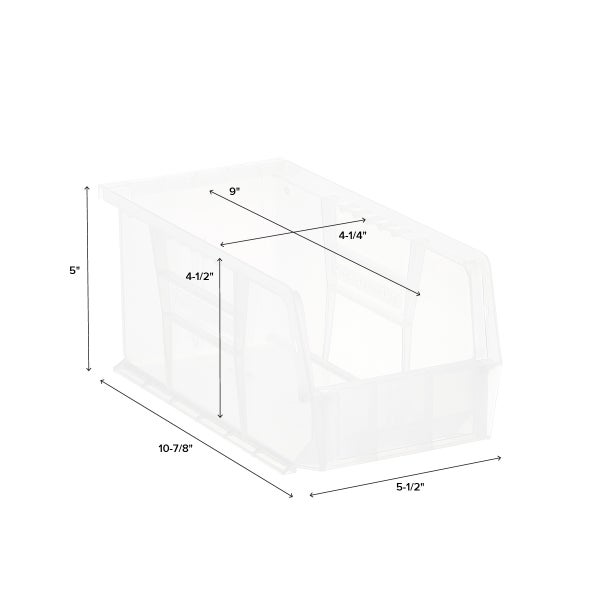 The Container Store Narrow Stackable Plastic Utility Bin - Gray - 5-1/2 x 10-7/8 x 5 H - Each