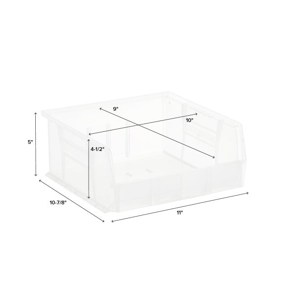 The Container Store Narrow Stackable Plastic Utility Bin - Gray - 5-1/2 x 10-7/8 x 5 H - Each