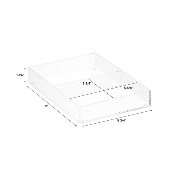 Luxe Acrylic Short 2-Section Divided Drawer Insert