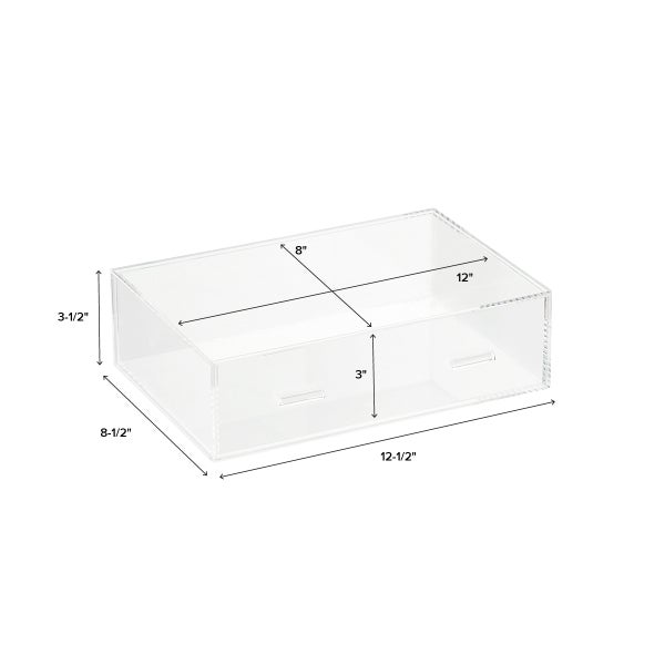 Luxe Acrylic Stacking Drawer Organizers Gold Trim Set of 5 | The Container Store