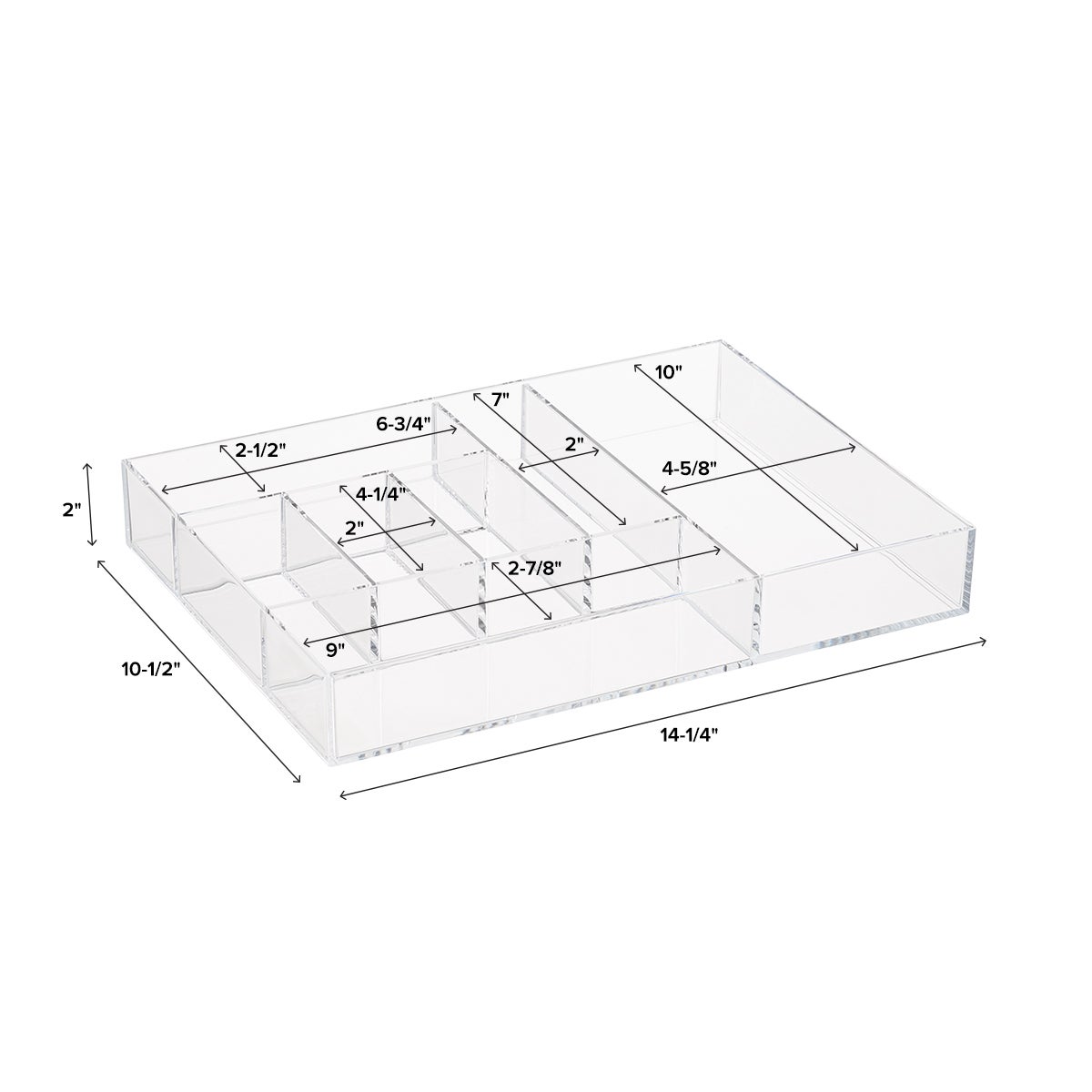 Clear 7-Section Makeup Tray