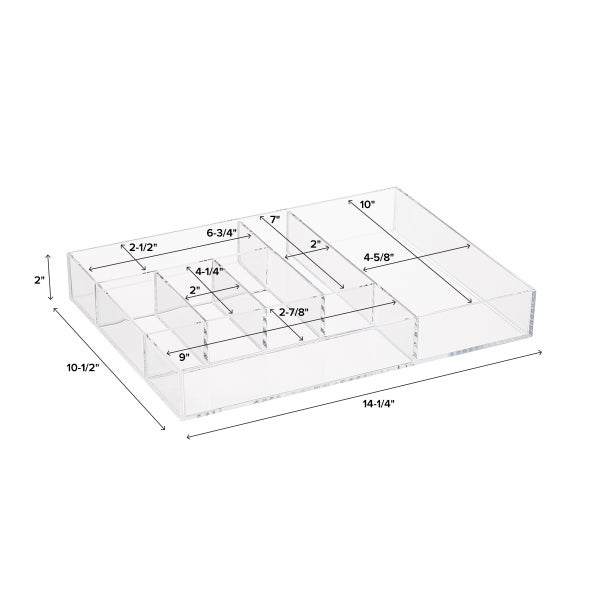Clear 7-Section Makeup Tray