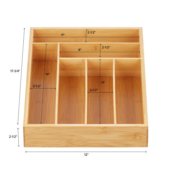 Deep Bamboo Silverware Tray