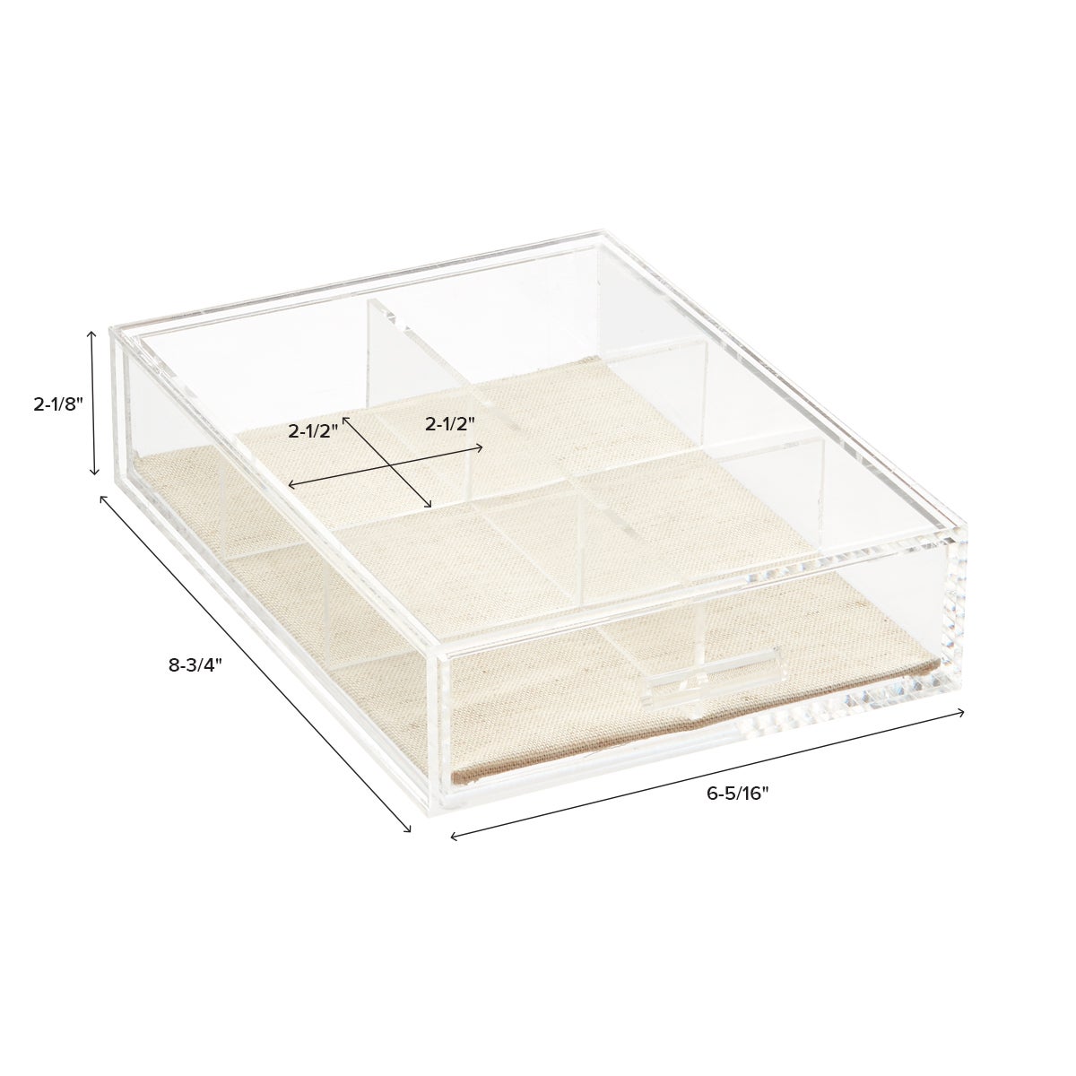 Modular Acrylic Linen Jewelry Drawer System