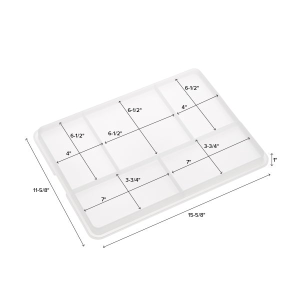 Clear 3-Tier Rolling Cart Reversible Organizer Lid