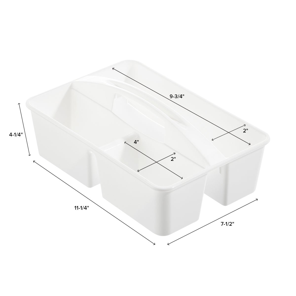 3-Tier Cart Divided Caddies with Handles