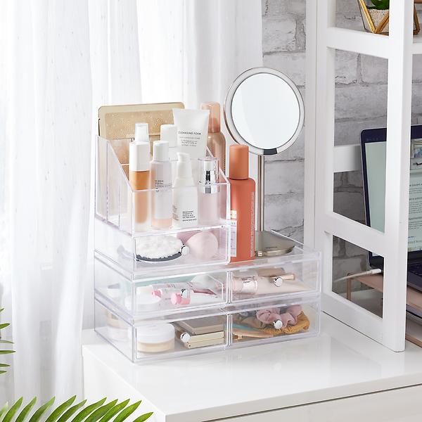 iDesign Clear Clarity Stacking 3 Drawer Organizer for Vanity