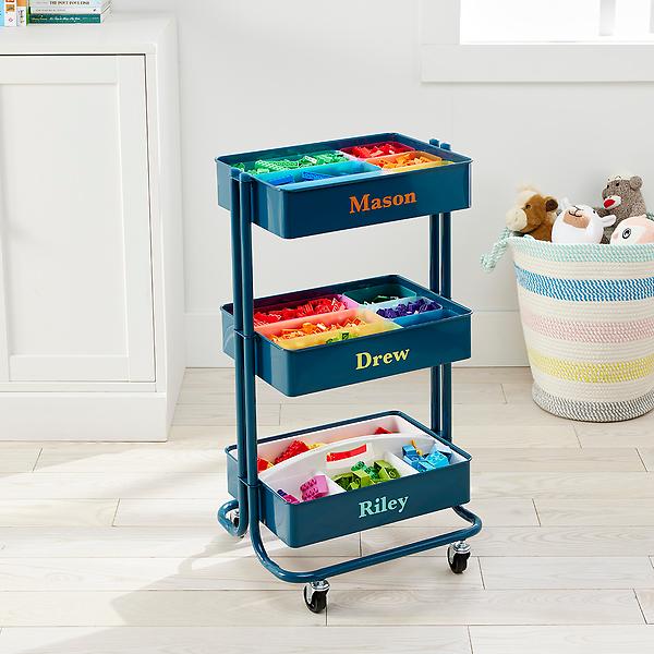 Plastic Storage Cart, Kids Toy Storage Rack, 2/3/4 Tier Cart With